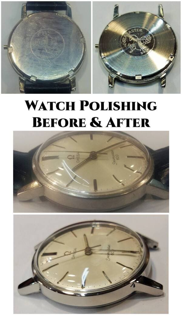 watch case polishing before and after